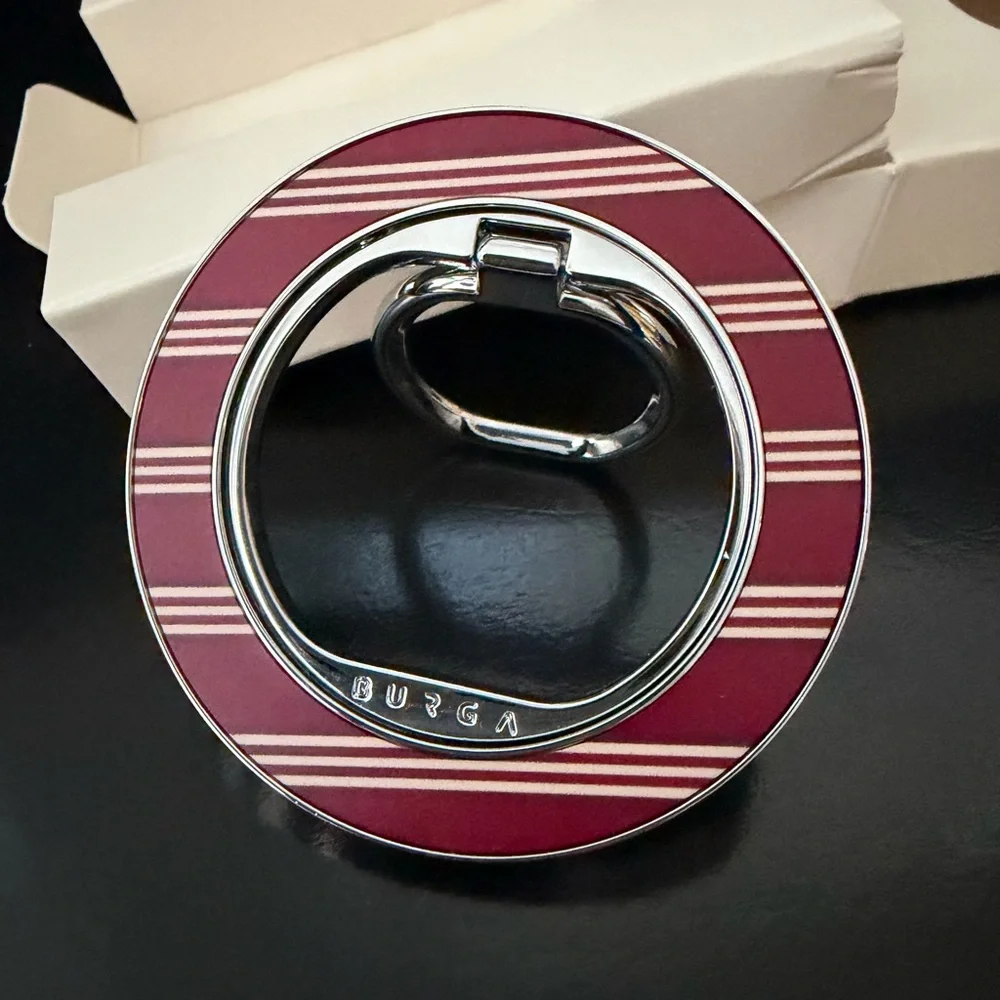 BURGA Magnetic Ring Holder - Silver and Red